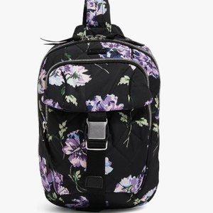 Vera Bradley Black and Purple Floral Crossbody Bag
